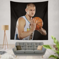 Nikola Jokic Serbian Professional Basketball Player Tapestry