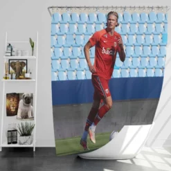 Norwegian Active Player Erling Haaland Shower Curtain