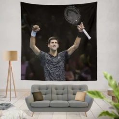 Novak Djokovic Excellent Tennis Player Tapestry