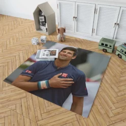 Novak Djokovic Strong Tennis Player Rug 1