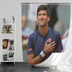 Novak Djokovic Strong Tennis Player Shower Curtain