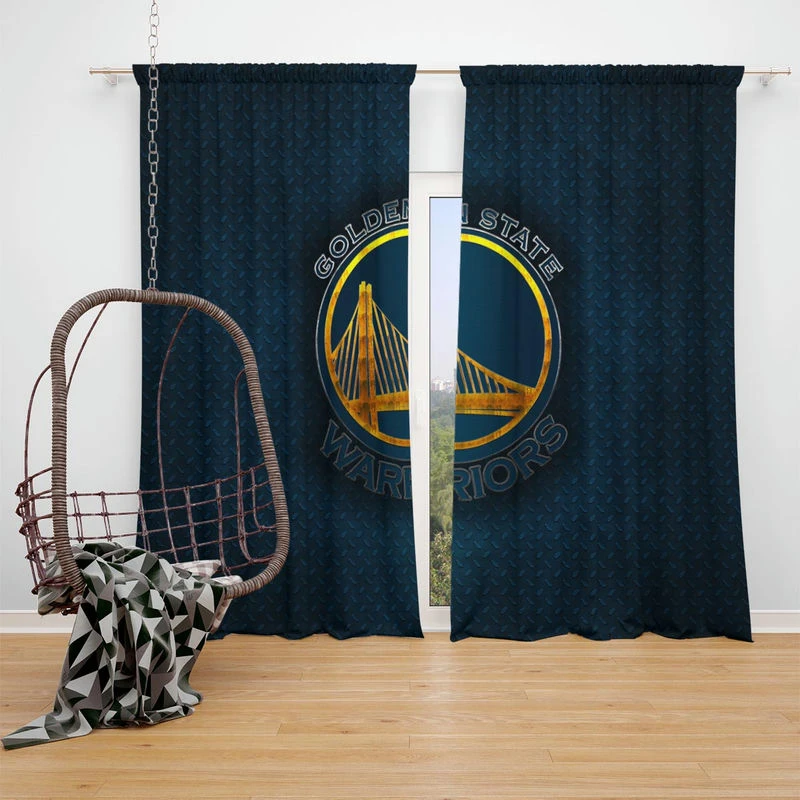 Official Golden State Warriors NBA Club Logo Window Curtain