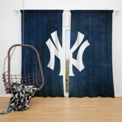 Official MLB Baseball Club Yankees Window Curtain