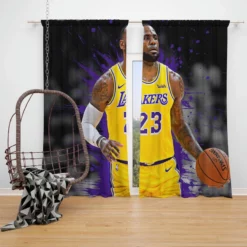 Official NBA Basketball Player LeBron James Window Curtain