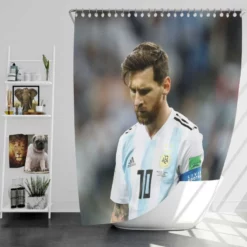 Olympic Footballer Player Lionel Messi Shower Curtain