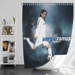 Olympic Footballer Sergio Ramos Shower Curtain