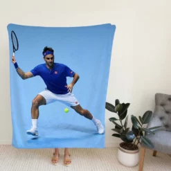 Optimistic Tennis Player Roger Federer Fleece Blanket