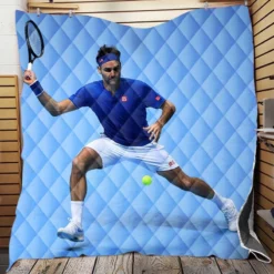 Optimistic Tennis Player Roger Federer Quilt Blanket