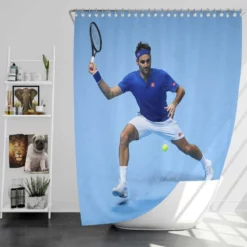 Optimistic Tennis Player Roger Federer Shower Curtain