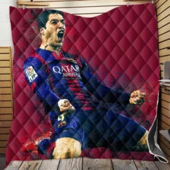 Outstanding Barcelona Team Player Luis Suarez Quilt Blanket