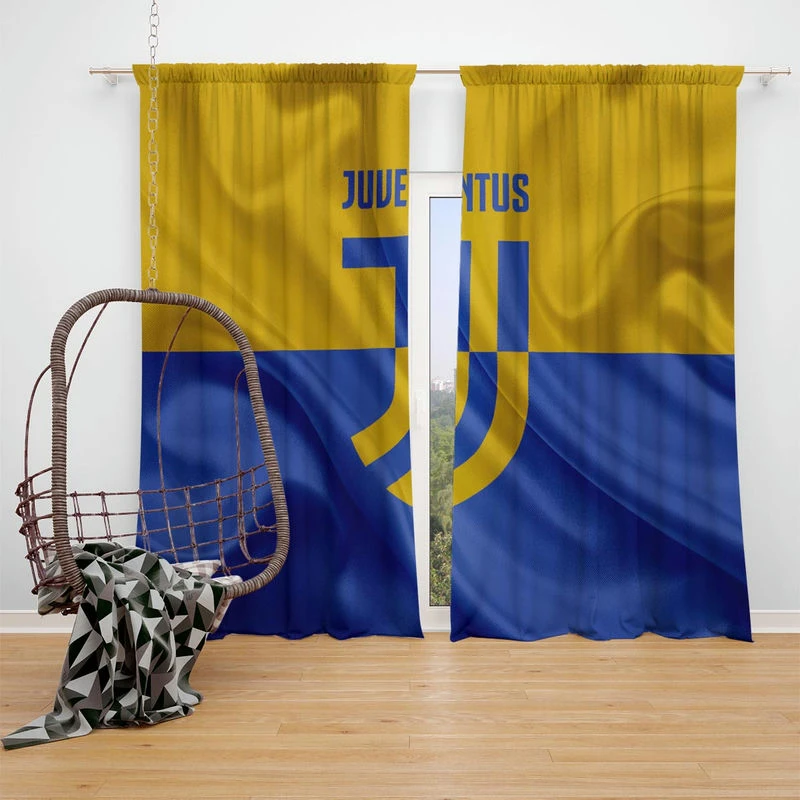 Outstanding Italian Soccer Club Juventus Logo Window Curtain