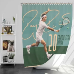 Outstanding Tennis Roger Federer Shower Curtain