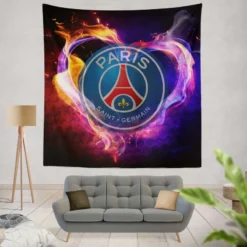 Paris Saint Germain FC Energetic Football Team Tapestry