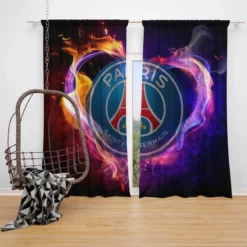 Paris Saint Germain FC Energetic Football Team Window Curtain