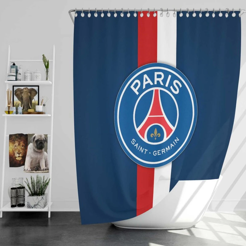 Paris Saint Germain FC Strong Football Club Shower Curtain