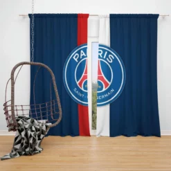 Paris Saint Germain FC Strong Football Club Window Curtain