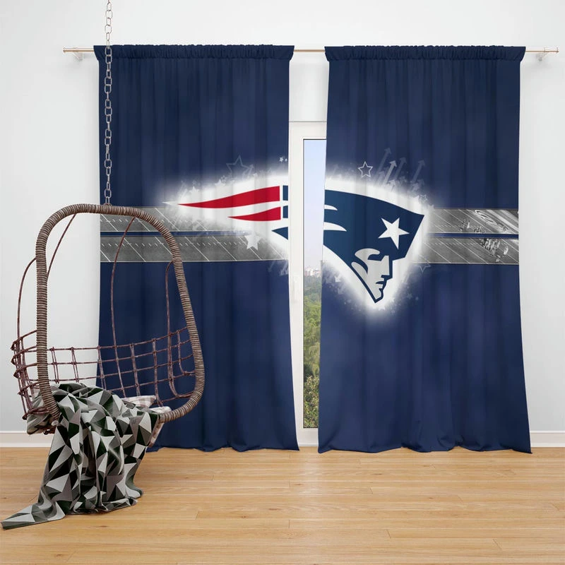 Partriots Professional American Football Team Window Curtain