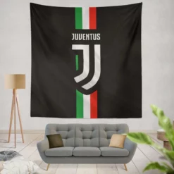 Passionate Italian Football Club Juventus Logo Tapestry