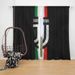 Passionate Italian Football Club Juventus Logo Window Curtain