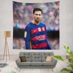 Passionate Sports Player Lionel Messi Tapestry