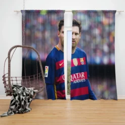 Passionate Sports Player Lionel Messi Window Curtain