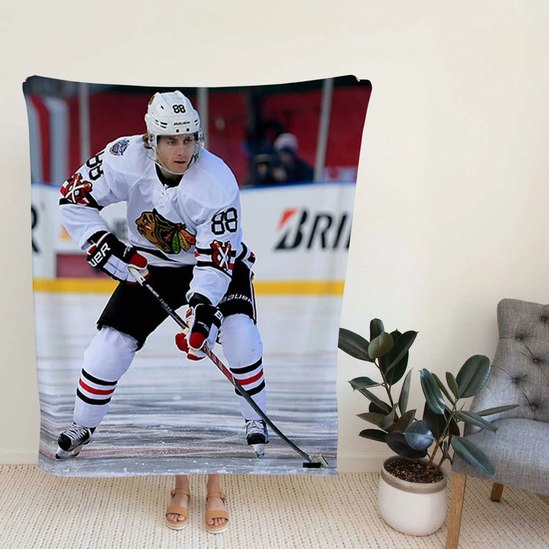 Patrick Kane American Professional Ice Hockey Team Fleece Blanket