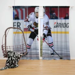 Patrick Kane American Professional Ice Hockey Team Window Curtain