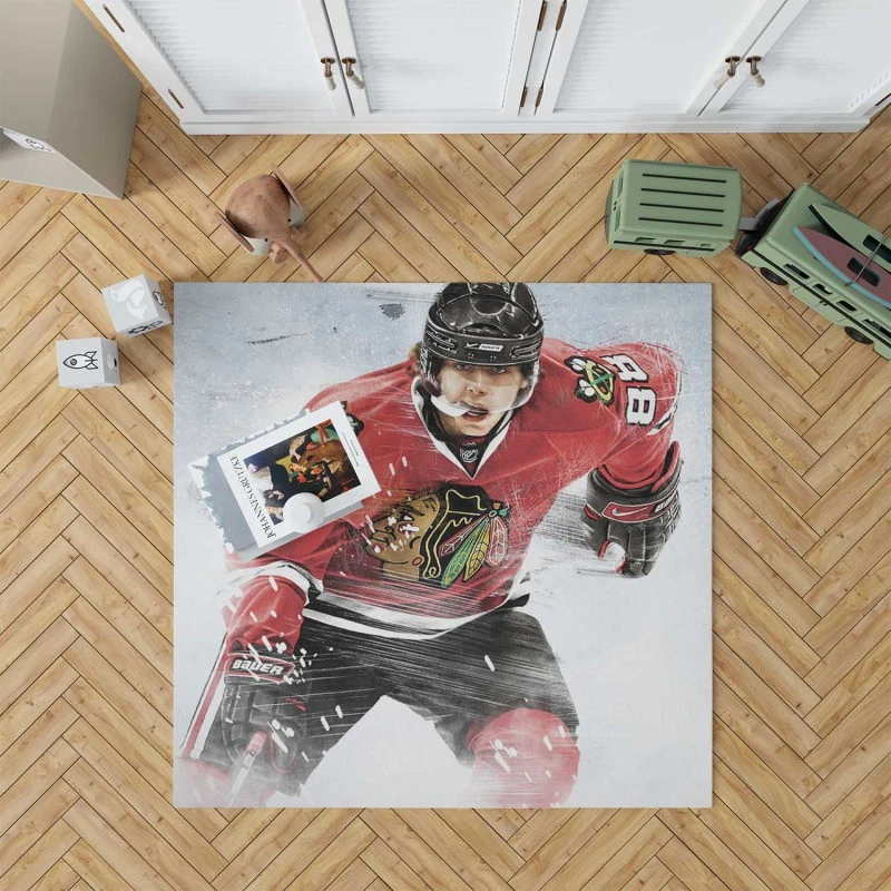 Patrick Kane Powerful NHL Hockey Player Rug