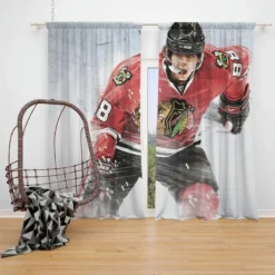 Patrick Kane Powerful NHL Hockey Player Window Curtain
