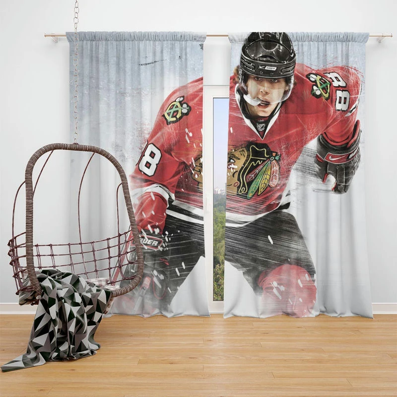 Patrick Kane Powerful NHL Hockey Player Window Curtain