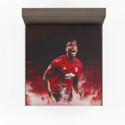 Paul Pogba Athletic United Soccer Player Fitted Sheet