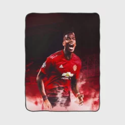 Paul Pogba Athletic United Soccer Player Fleece Blanket 1