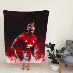 Paul Pogba Athletic United Soccer Player Fleece Blanket