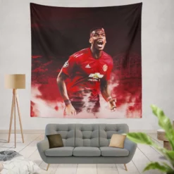 Paul Pogba Athletic United Soccer Player Tapestry