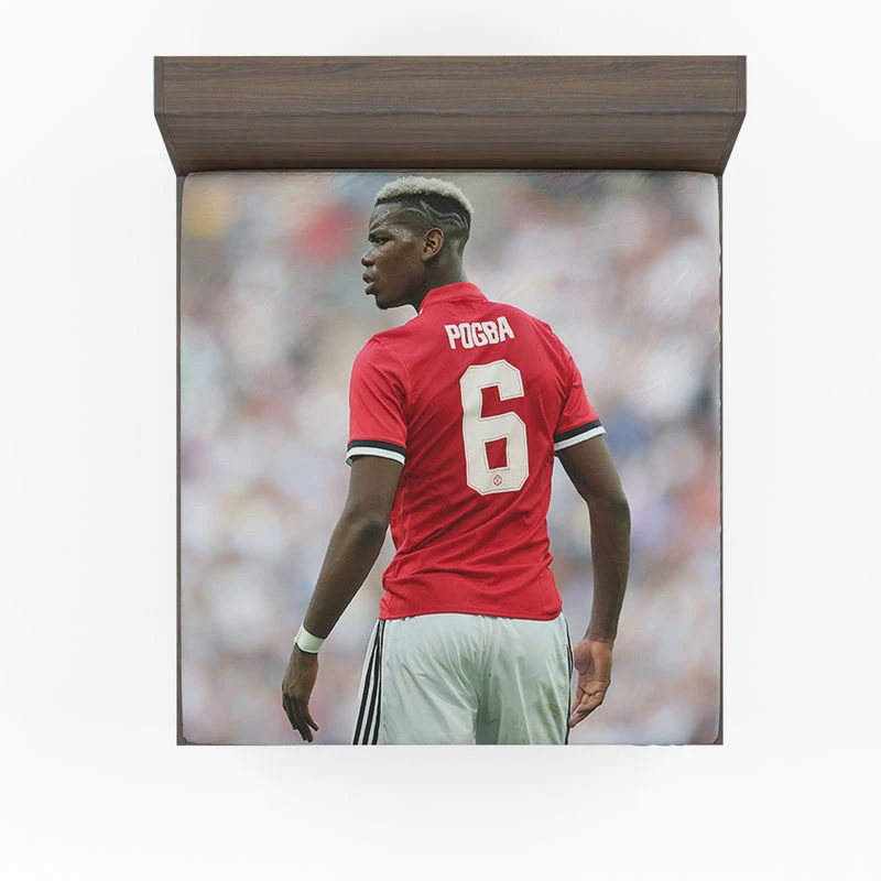 Paul Pogba Capable United Soccer Player Fitted Sheet