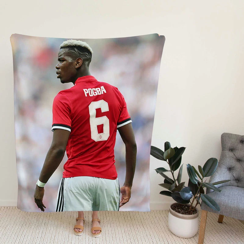 Paul Pogba Capable United Soccer Player Fleece Blanket