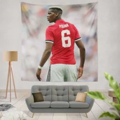 Paul Pogba Capable United Soccer Player Tapestry