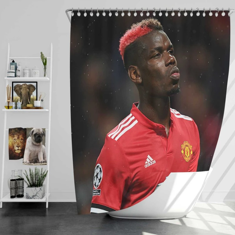 Paul Pogba Committed United Sports Player Shower Curtain