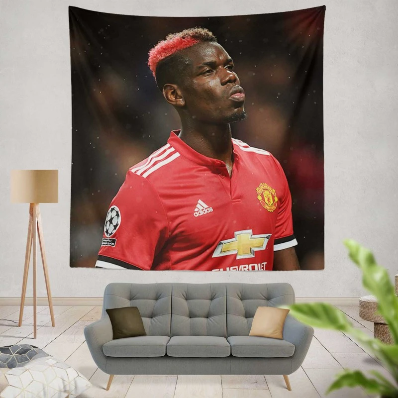 Paul Pogba Committed United Sports Player Tapestry