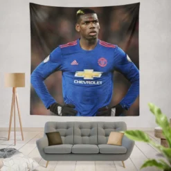 Paul Pogba Dependable United sports Player Tapestry