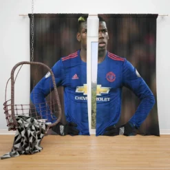 Paul Pogba Dependable United sports Player Window Curtain