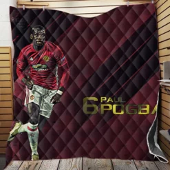 Paul Pogba Energetic Footballer Player Quilt Blanket