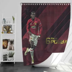 Paul Pogba Energetic Footballer Player Shower Curtain