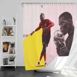 Paul Pogba Footballer Player Shower Curtain