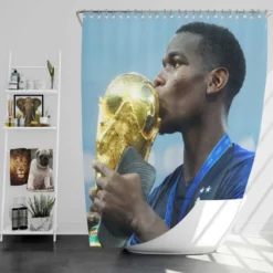 Paul Pogba France World Cup Football Player Shower Curtain