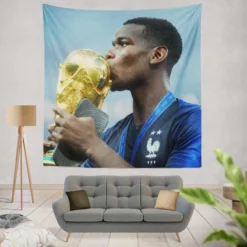 Paul Pogba France World Cup Football Player Tapestry
