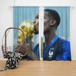 Paul Pogba France World Cup Football Player Window Curtain