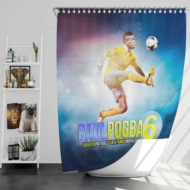 Paul Pogba Juventus Soccer Player Shower Curtain