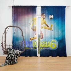 Paul Pogba Juventus Soccer Player Window Curtain