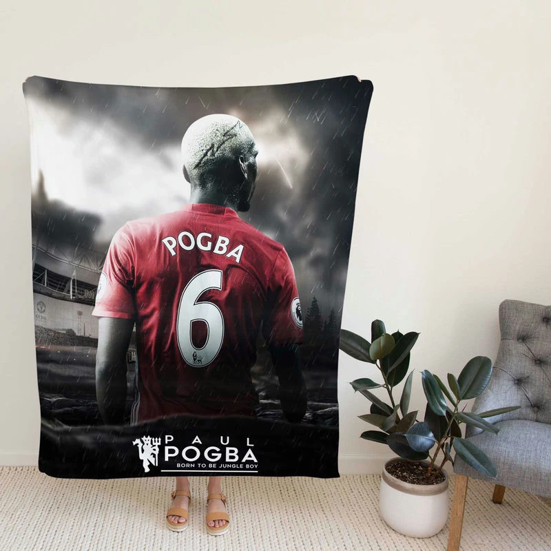 Paul Pogba Quick United Sports Player Fleece Blanket